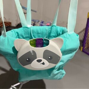 Teal Raccoon Baby Activity Jumper